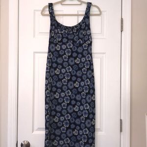 Nicole Miller Size M Blue & Black Floral Dress